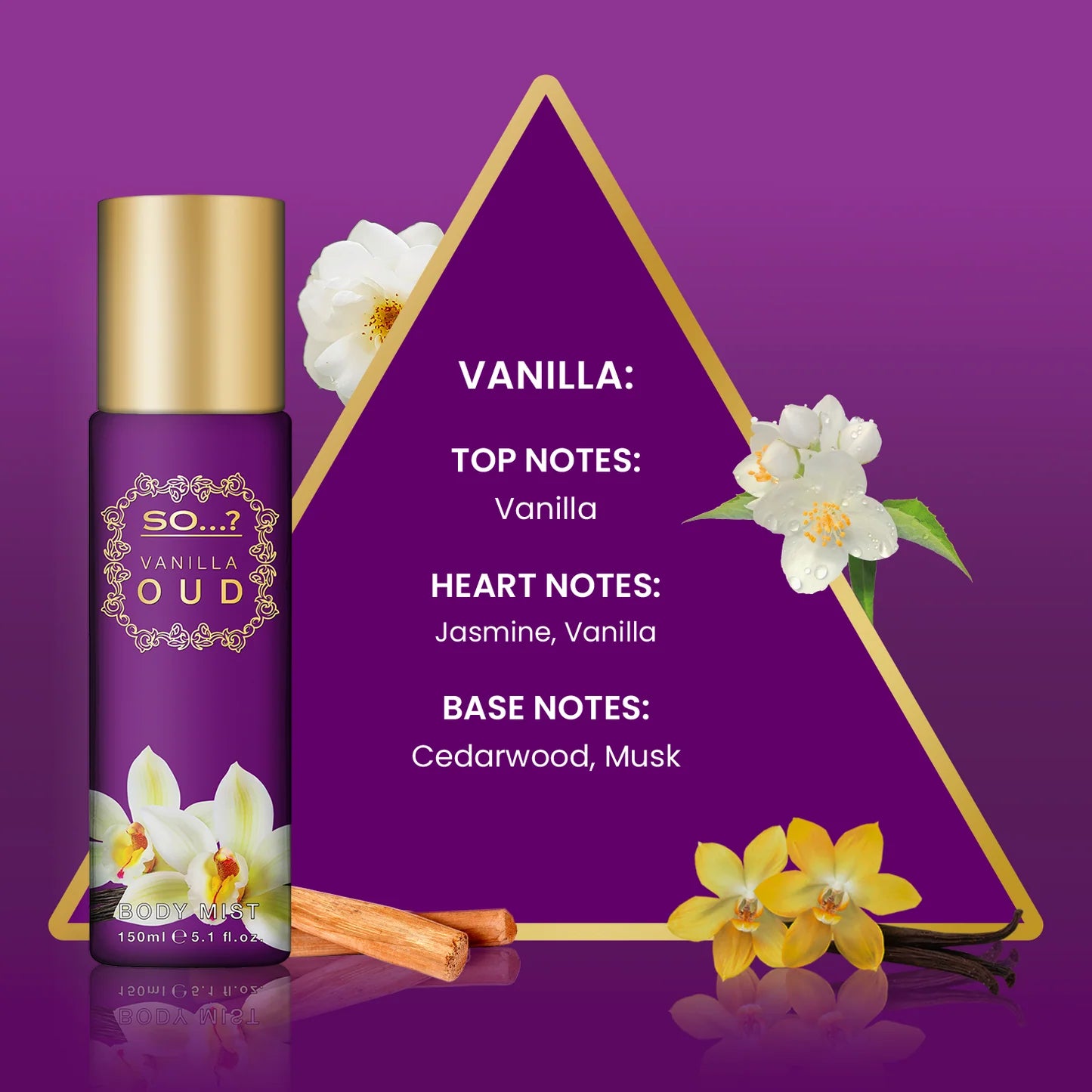 SO...?FRAGRANCE OUD Vanilla 150ml ACQUA PROFUMATA PER IL CORPO