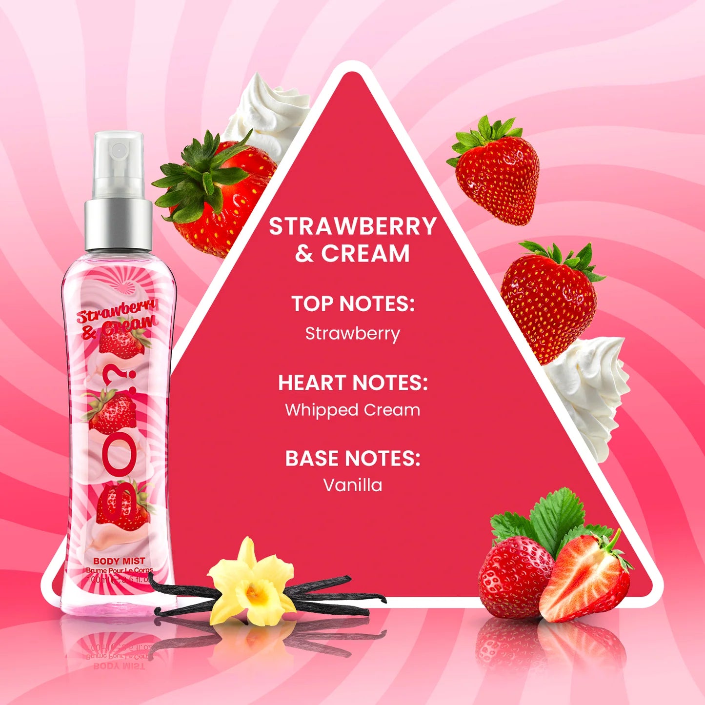 SO...? FRAGRANCE Body Mist STRAWBERRY & CREAM 100ml