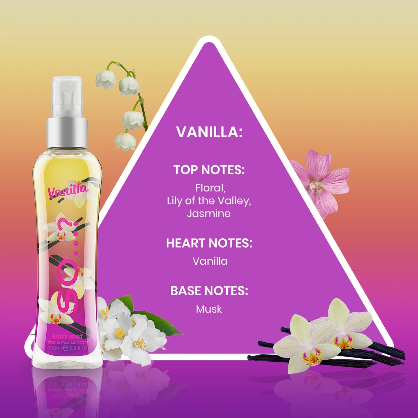 SO...? FRAGRANCE Body Mist VANILLA 100ml