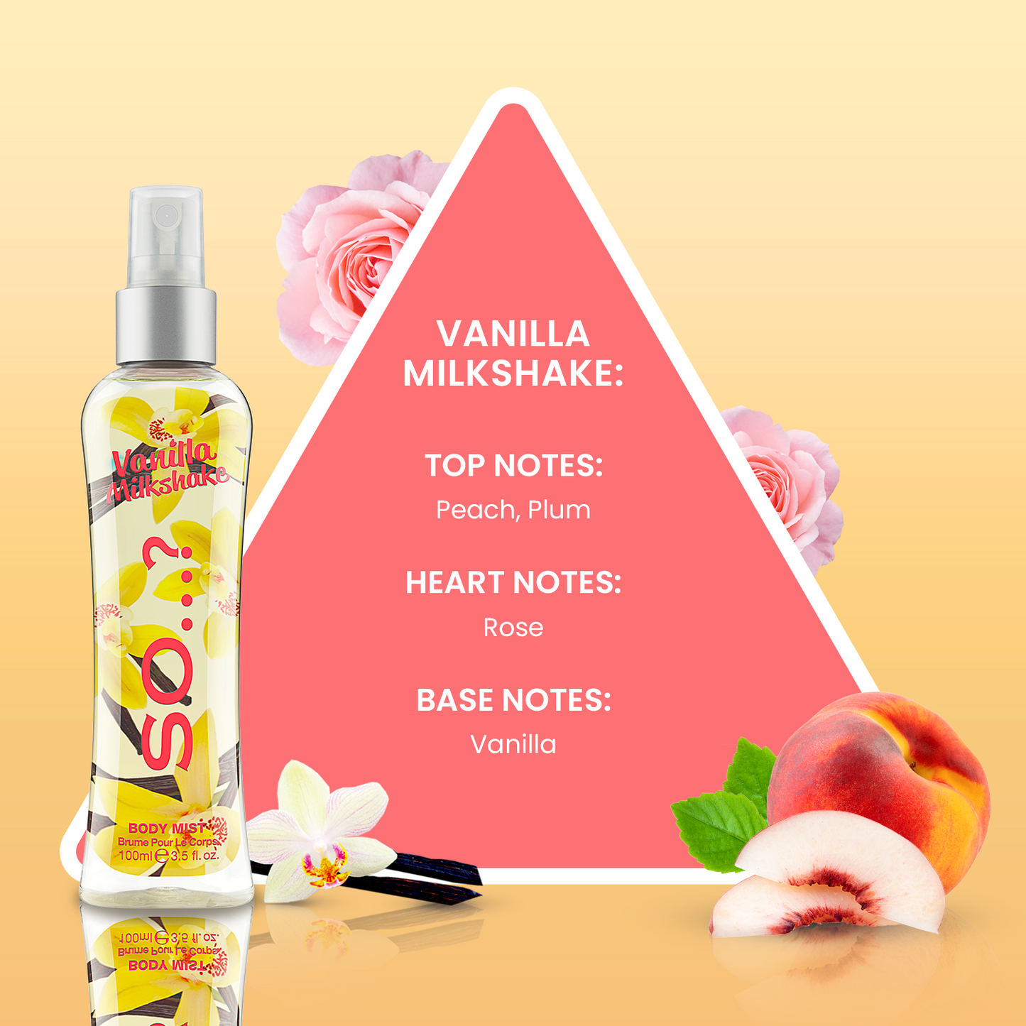SO...? FRAGRANCE Body Mist VANILLA MILKSHAKE 100ml
